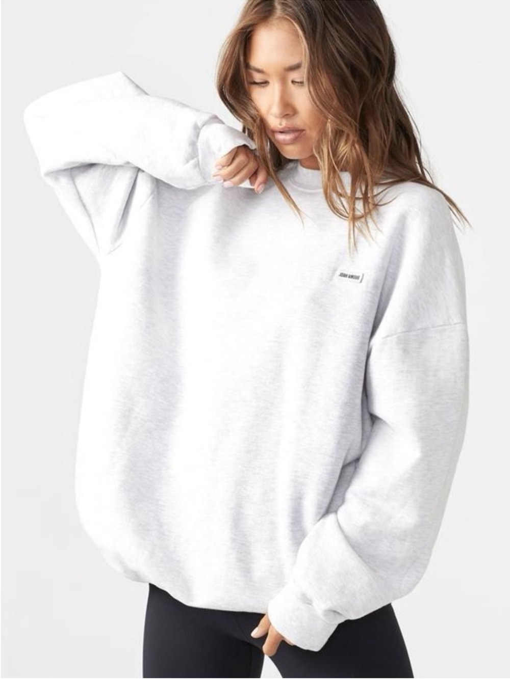 Joah Brown Classic Crew Pullover in Pearl Grey - Picture 2 of 9